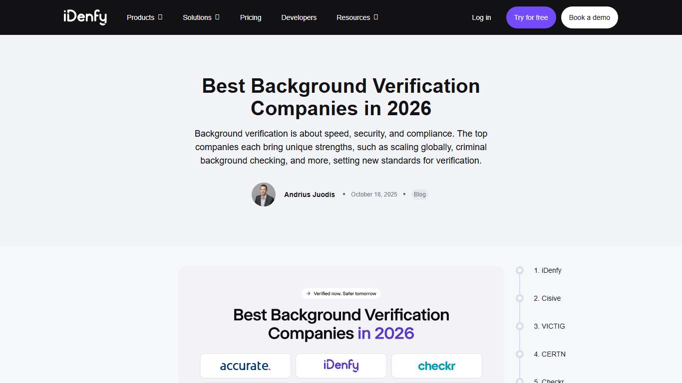 Best Background Verification Companies in 2026 - iDenfy